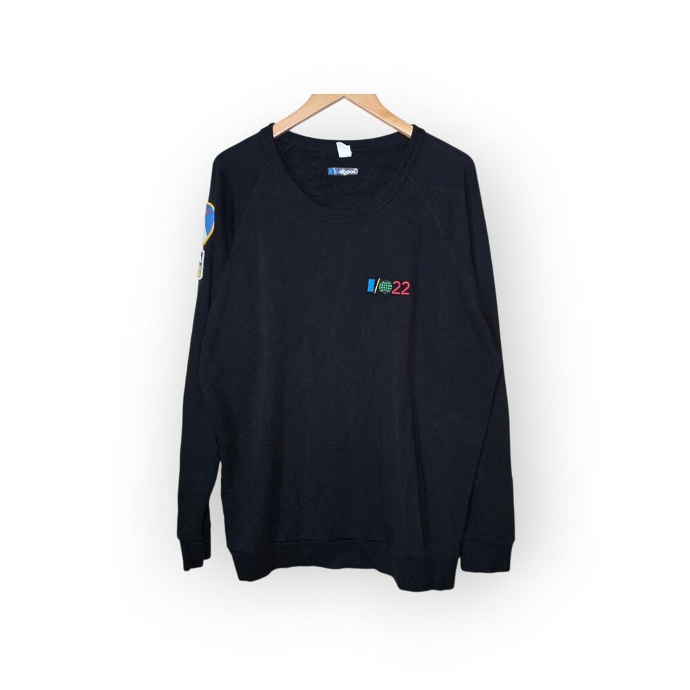 Google IO 2022 Sweatshirt Unisex 2XL Alternative Crewneck Black Tech Swag Patch